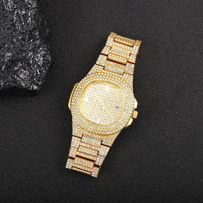 Luxury Iced Out Watch & Bling Jewelry Set