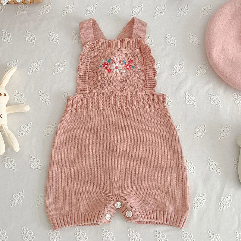 Breathable Knitted Sleeveless Romper Newborn Baby