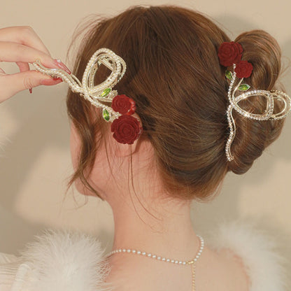 Perlen-Strass-Haarspange