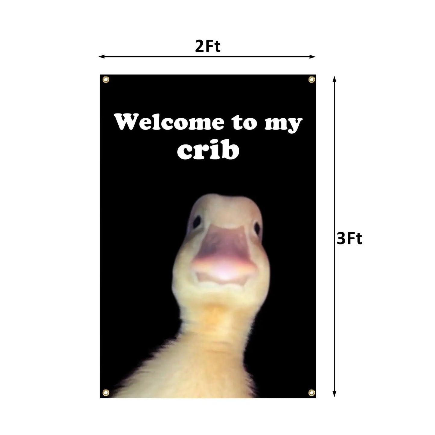 "Welcome to My Crib" Funny Flag 2x3 Feet with 4 Brass Grommets