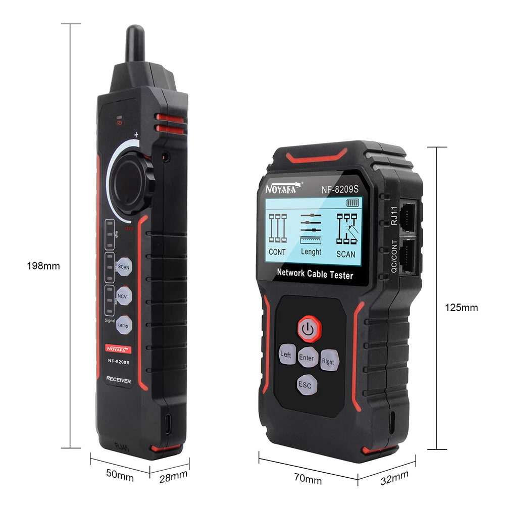 Traceur de câble réseau NF-8209S - Testeur de plan de câblage de mesure de longueur