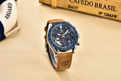 Luxury Chrono Leather Men's Watch