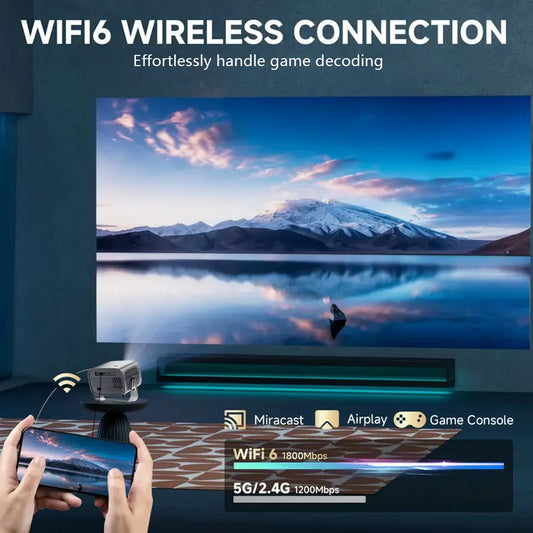 A10 LED Mini 3D Projector 4K 1080P Home Cinema HDMI Smart TV