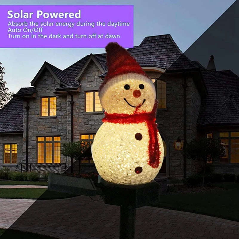 Solar Snowman Lights - Outdoor Christmas Lawn Decor