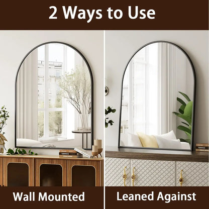 Elegant Black Arch Mirror for Entryway & More