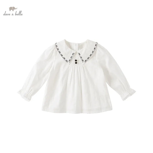 Blouse 100% coton bébé fille pour le printemps