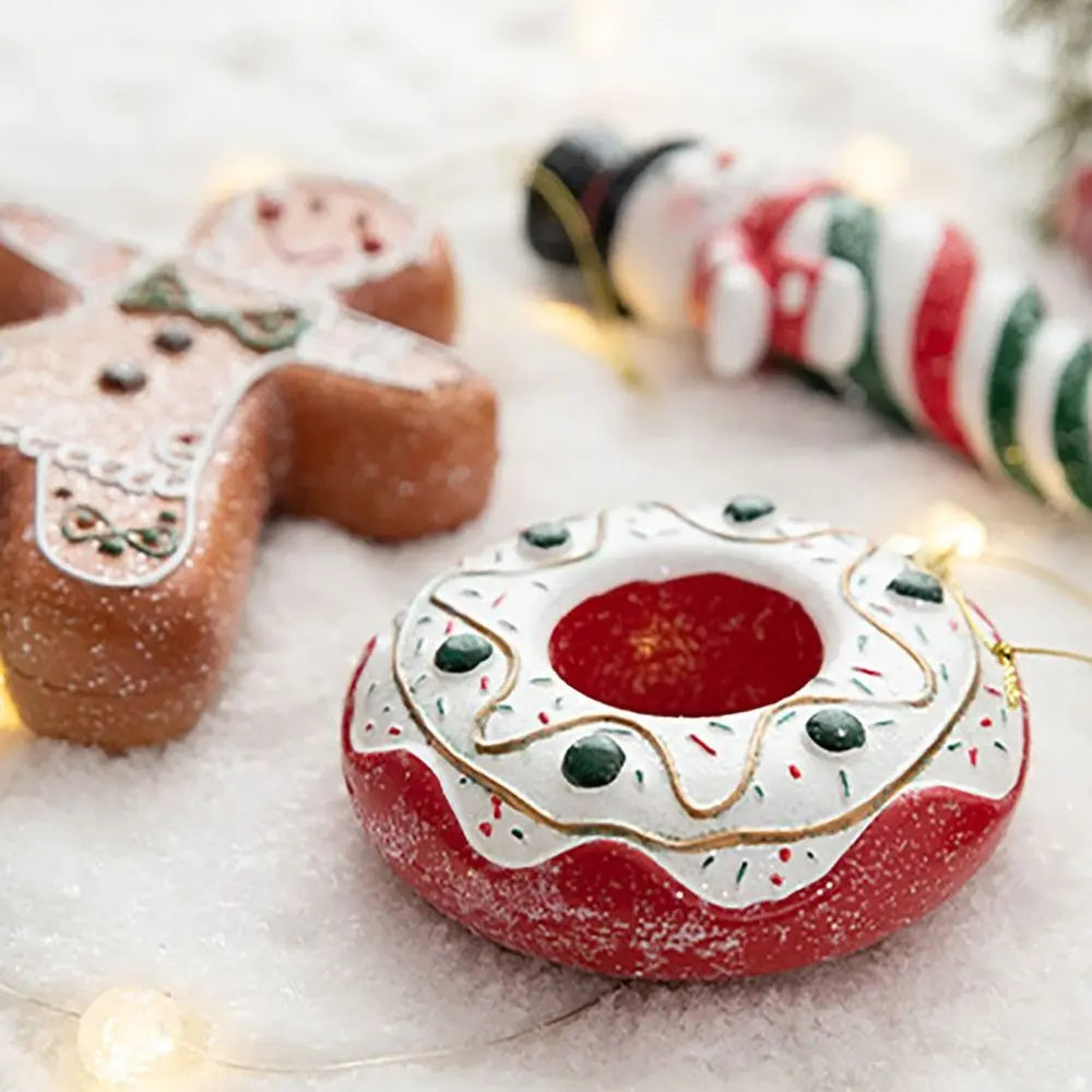 Pendentifs de Noël vibrants à suspendre, bonbons, bonhomme de neige, délices en pain d'épices