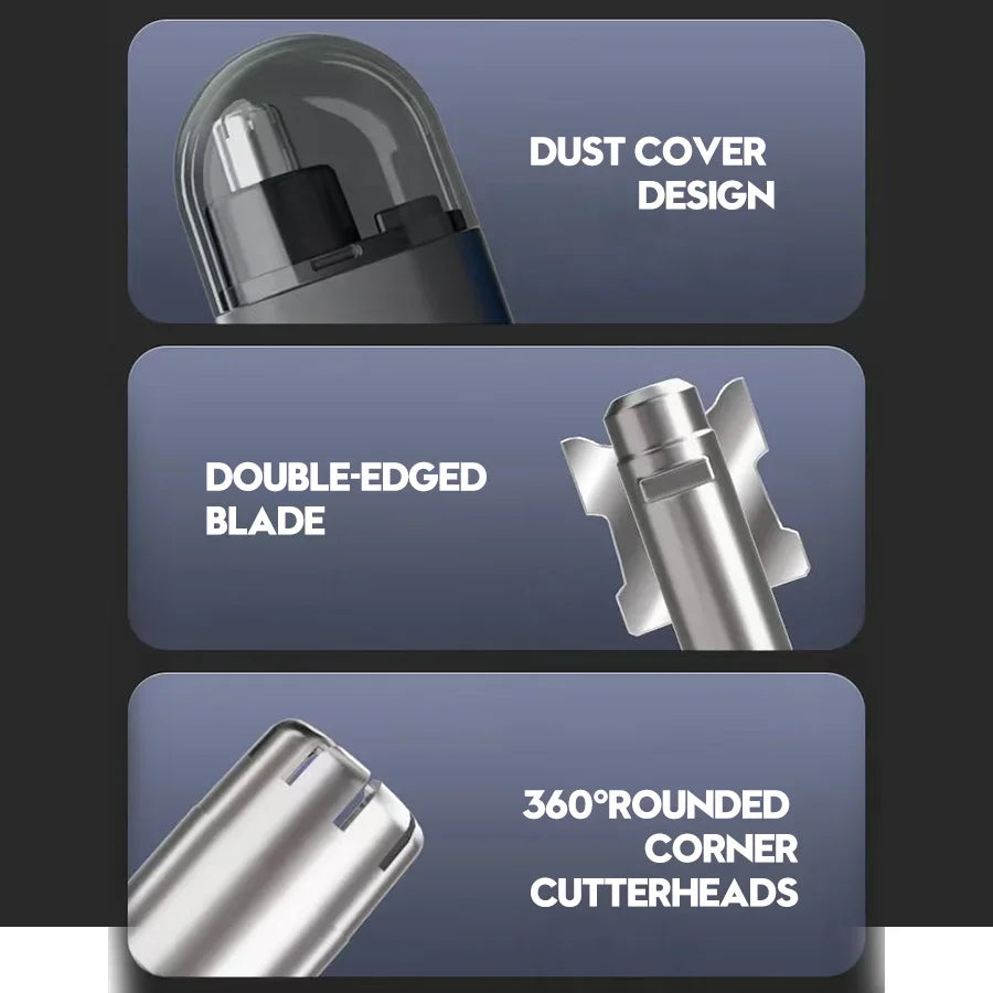 Wiederaufladbarer tragbarer Nasen- und Bartschneider für Männer – schmerzfreie Pflege
