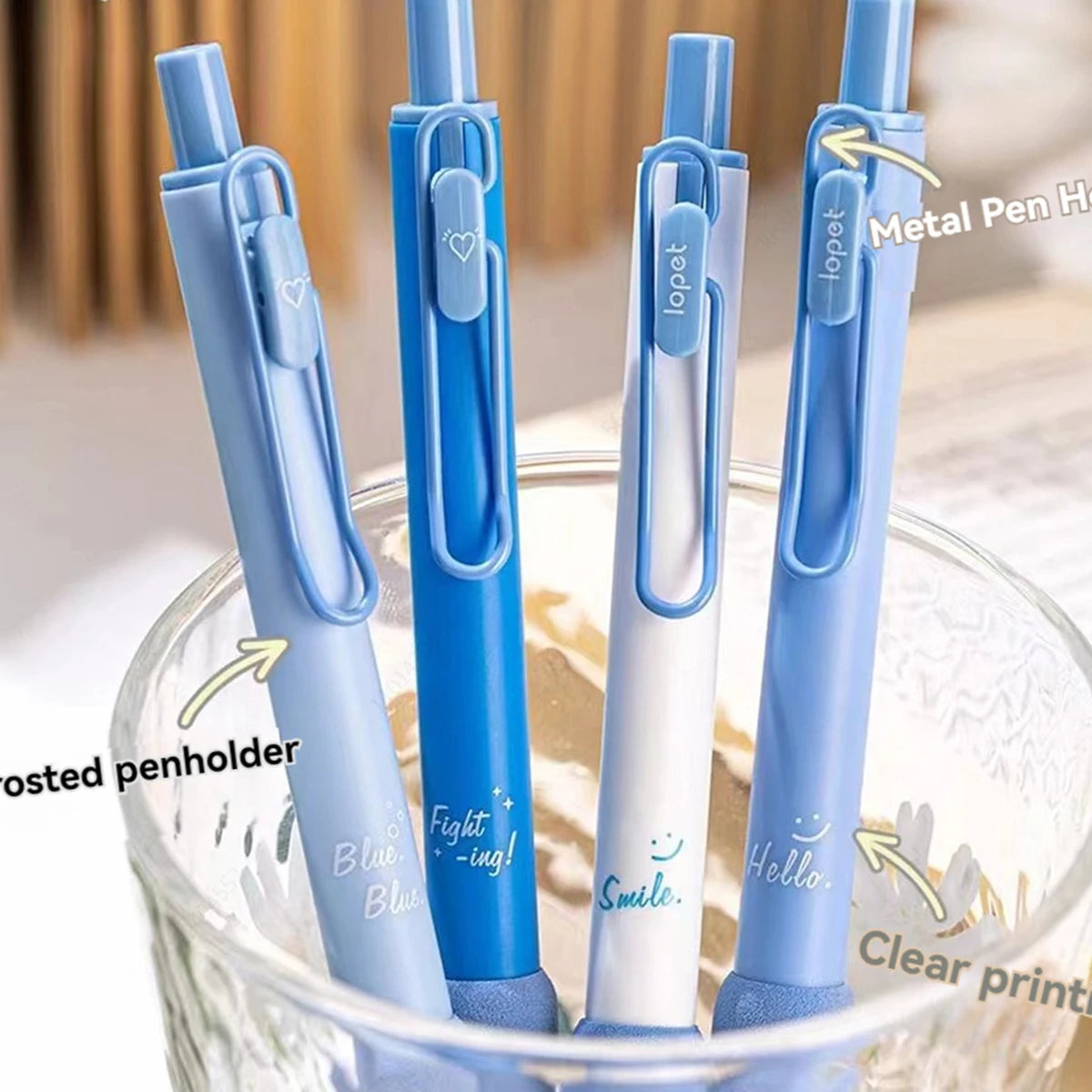 4PCS Green Series 0.5MM Gel Pens Pack