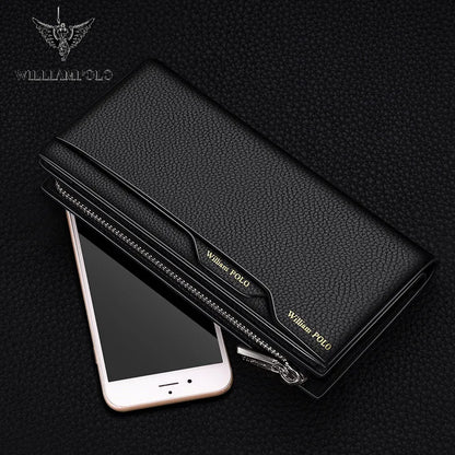 Men's Leather Handbag  Multifunctional Long Card Holder