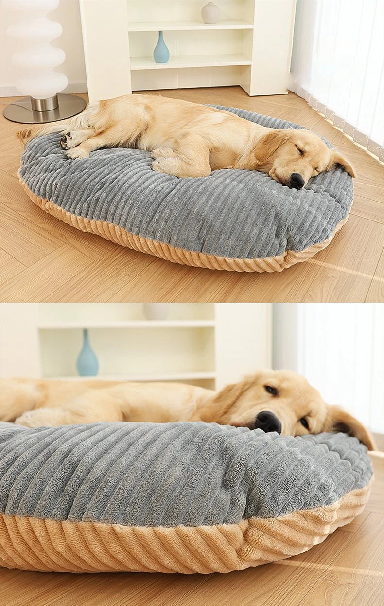 Ensemble de lit pour chien double face en peluche