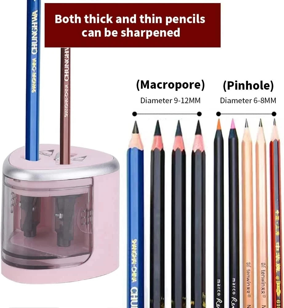 Elektrischer automatischer Bleistiftspitzer mit zwei Löchern