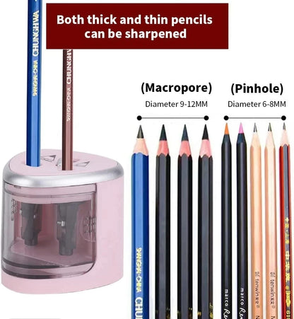 Elektrischer automatischer Bleistiftspitzer mit zwei Löchern