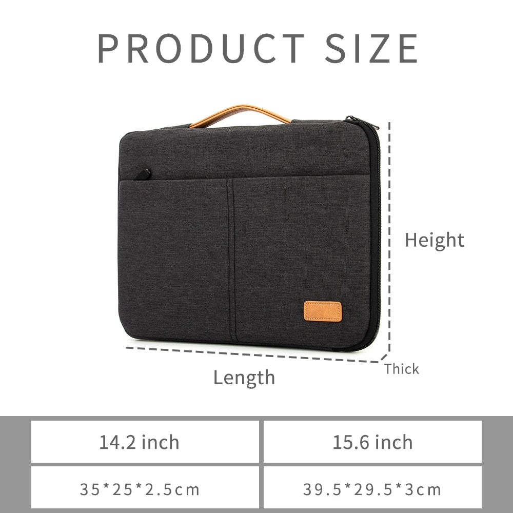 Shockproof Laptop Sleeve - Travel Business Briefcase for 14-15.6 Inch Devices