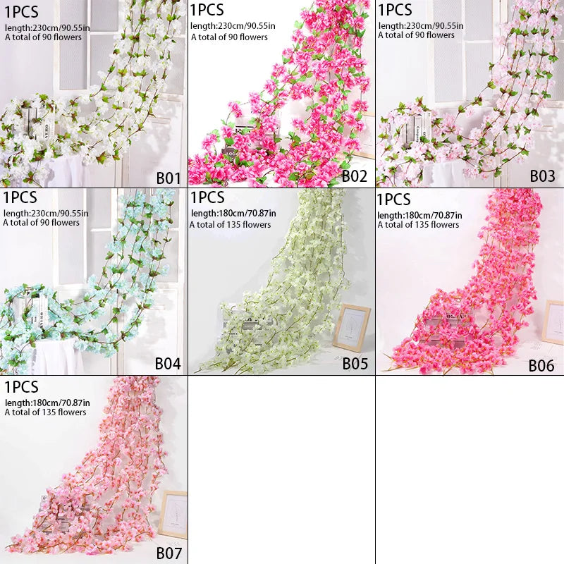 Silk Cherry Blossom Sakura Garland Home & Party Decoration