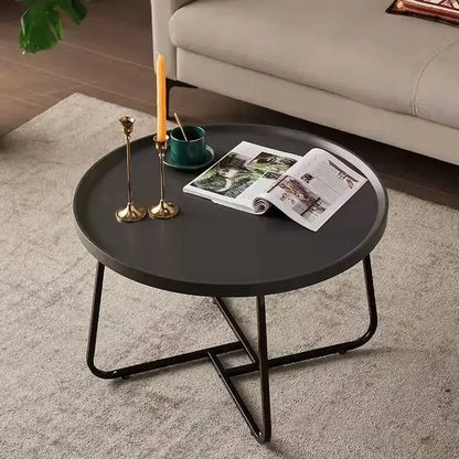 Round Coffee Table with Open Storage