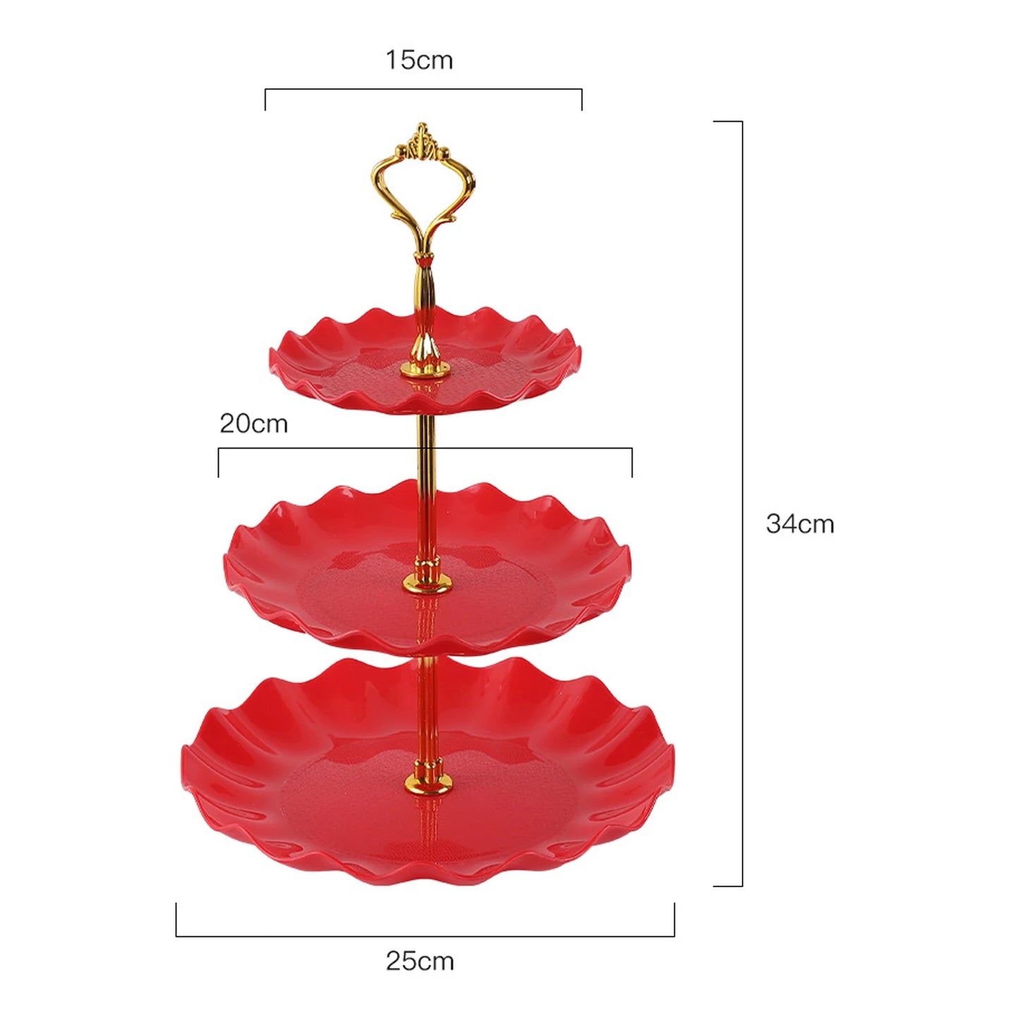Présentoir de buffet ondulé en plastique pour assiettes de fruits et desserts
