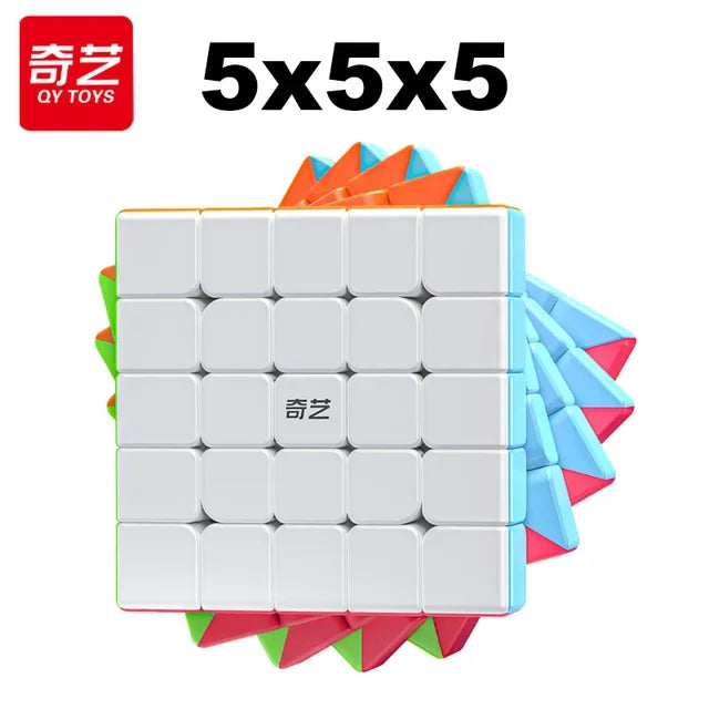 QiYi Dino Cube 3X3 Magic Speed ​​Cube - Jouet de puzzle professionnel sans autocollant pour enfants