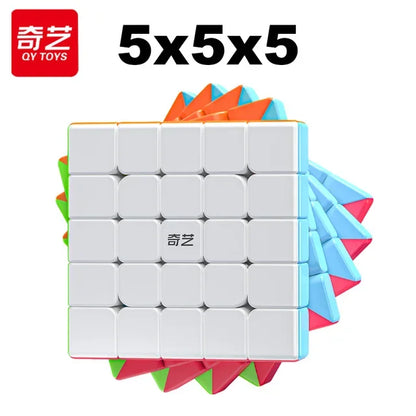 QiYi Dino Cube 3X3 Magic Speed ​​Cube - Jouet de puzzle professionnel sans autocollant pour enfants