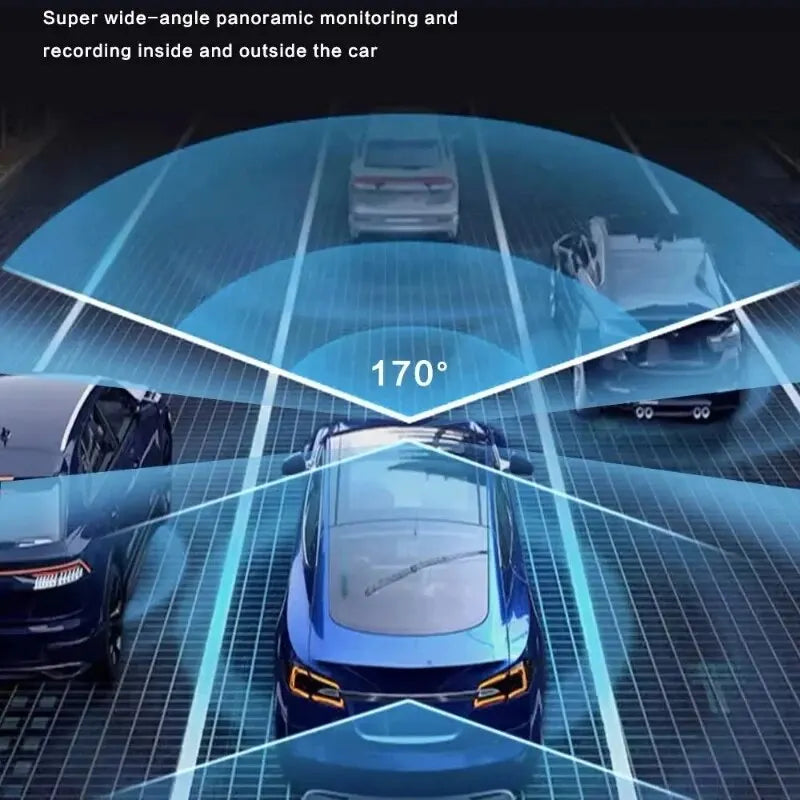 Caméra embarquée 1080P à 3 canaux avec triple objectif et enregistrement à l'intérieur du véhicule