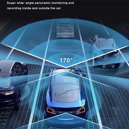 3-Kanal 1080P Dashcam mit Dreifachobjektiv und Fahrzeuginnenraumaufzeichnung