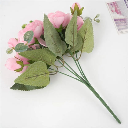 Fleurs artificielles de pivoine en soie – Fausses roses de 30 cm pour la décoration de la maison