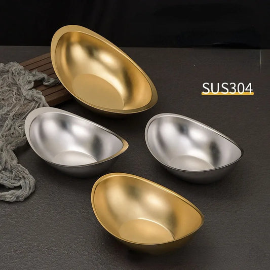 Goldene Barrenschale aus Edelstahl