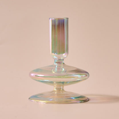 Rainbow Nordic Glass Candle Holders - Iridescent Home Decor