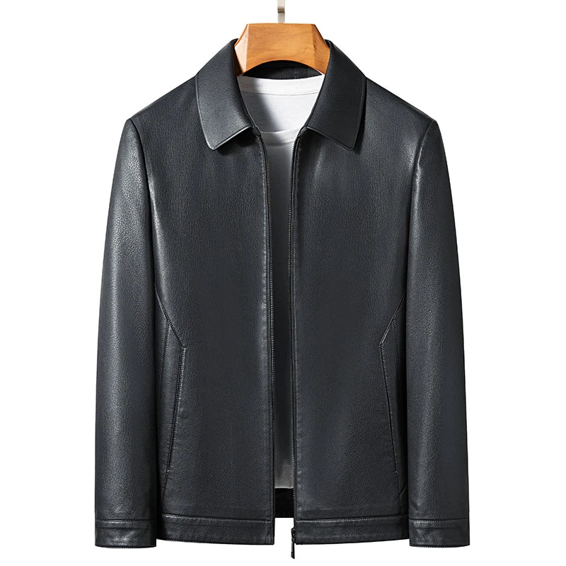 Veste en cuir classique pour hommes