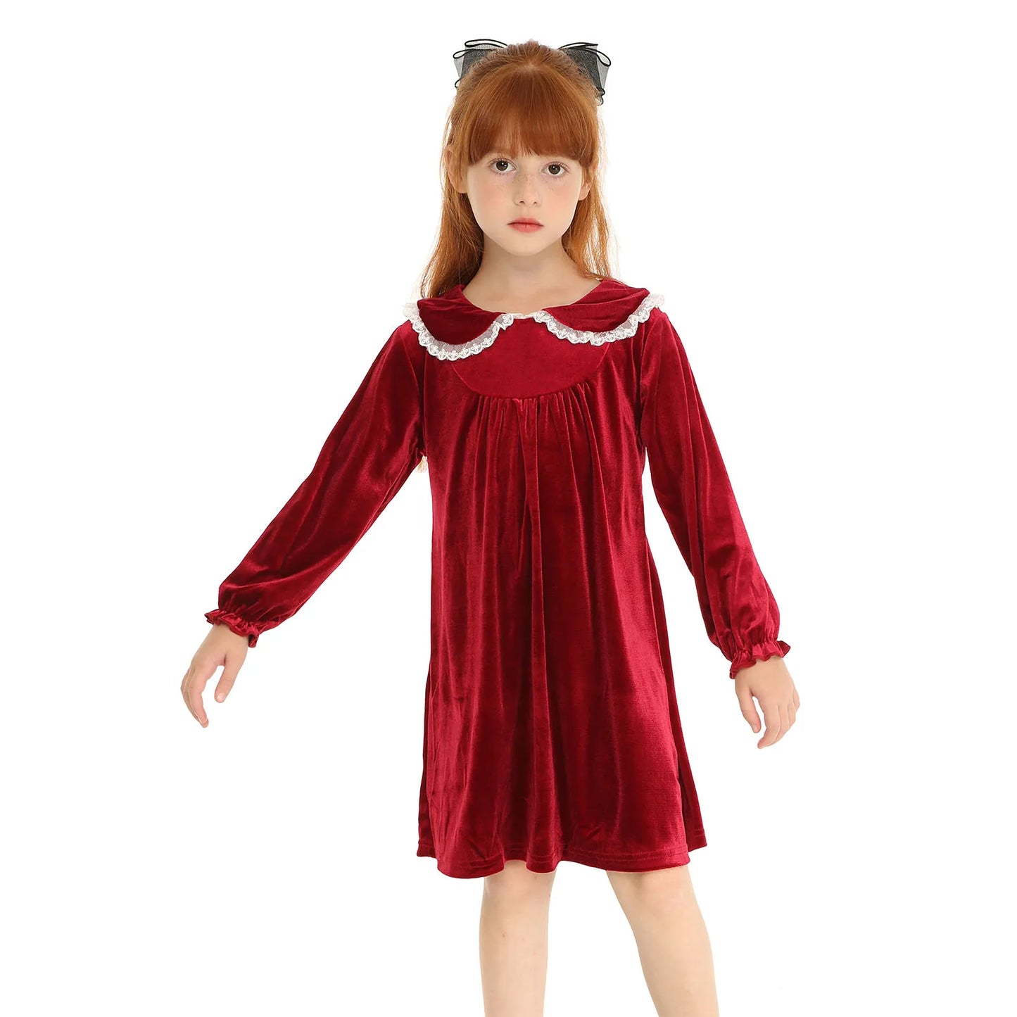 Lace Velvet Peter Pan Collar Dress