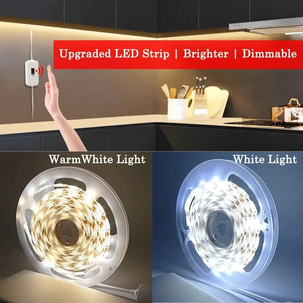 LED-Bewegungssensor, USB-Lichtleiste und Handscan-Schalter