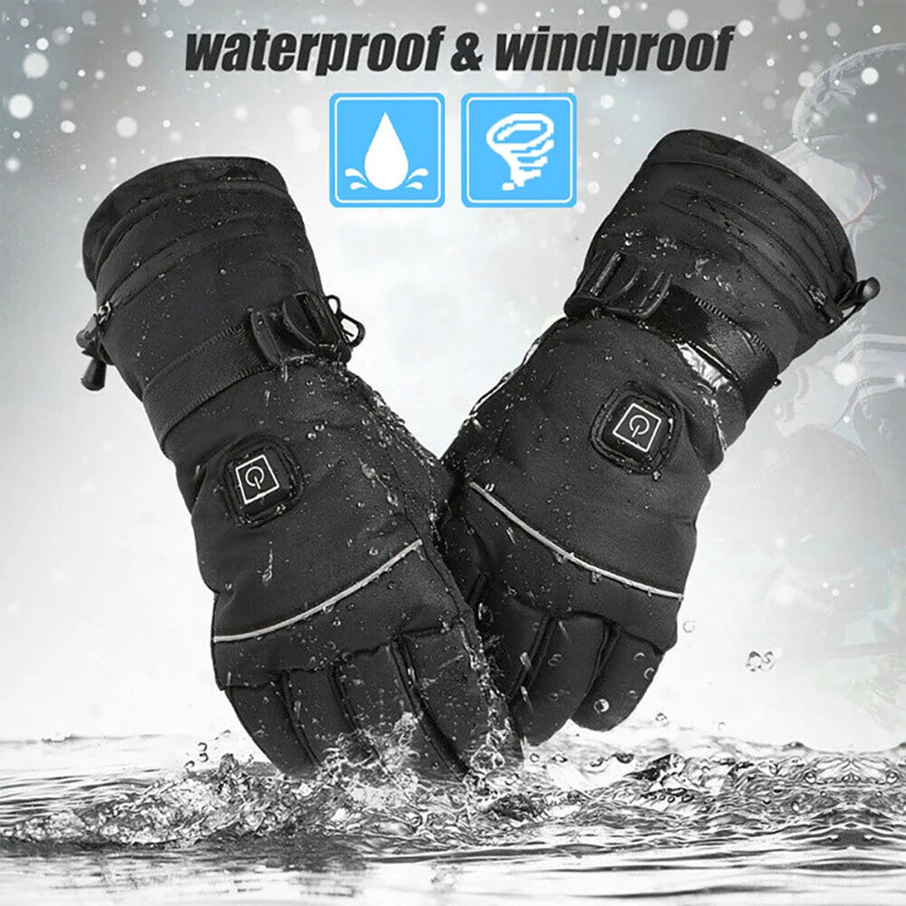 Heated Motorcycle Rechargeable Gloves - Waterproof Thermal Touchscreen Ski & Moto Gear