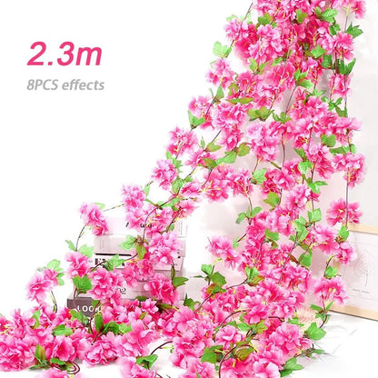 Guirlande Sakura en fleurs de cerisier en soie – Décoration de maison et de fête