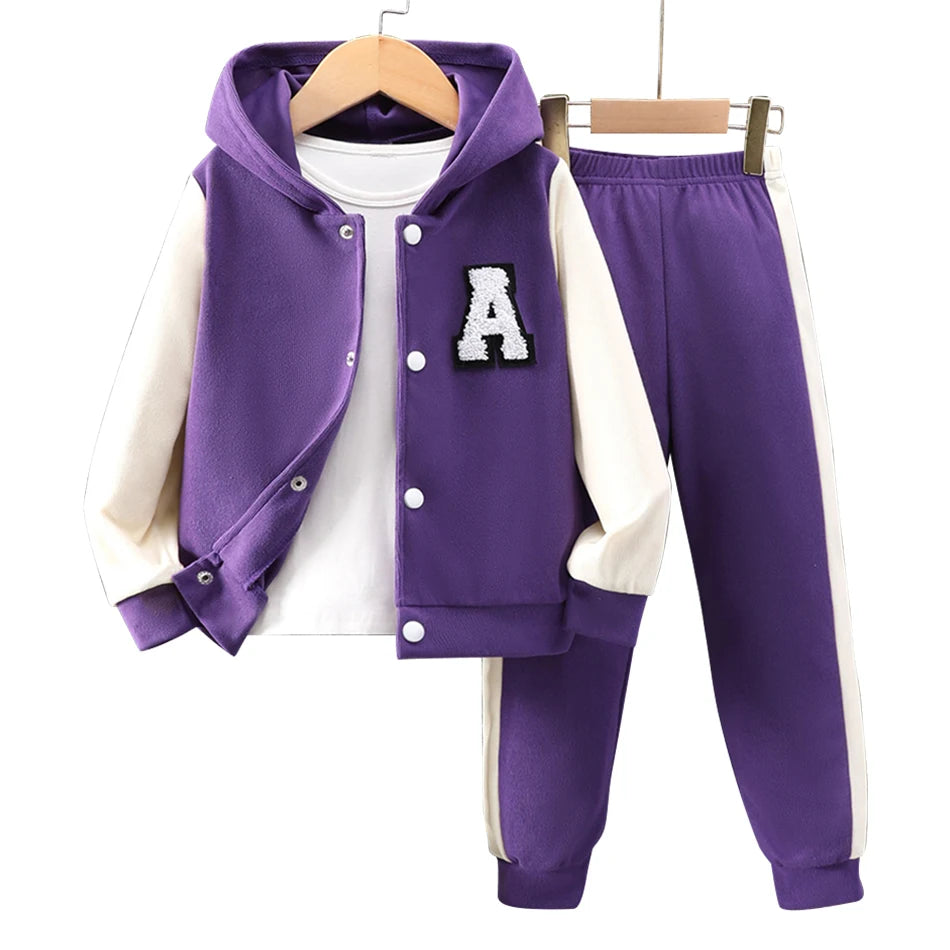 Autumn Kids Hooded Overcoat Set