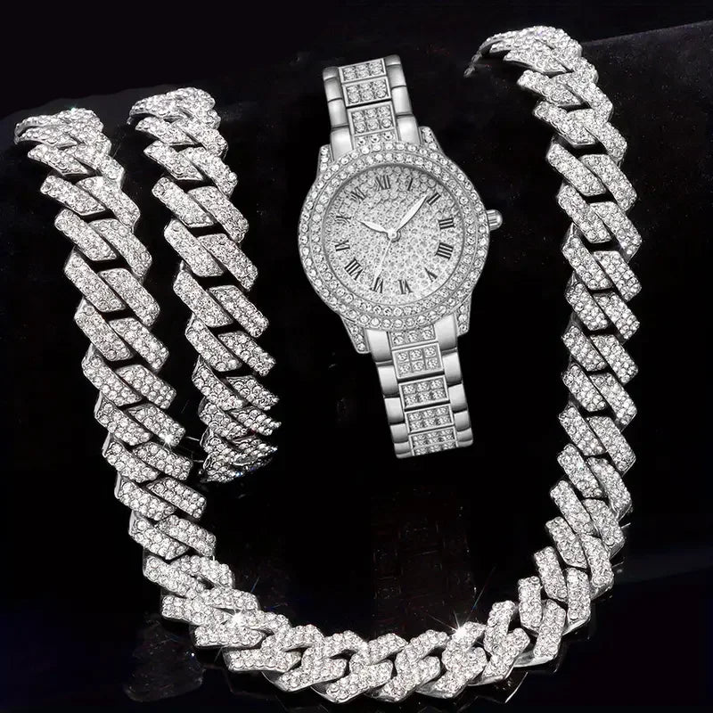 Iced Out Rhinestone Miami Cuban Link Chain