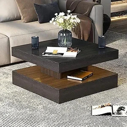 Coffee Table with Detachable Tray and Plug-in 16-color LED