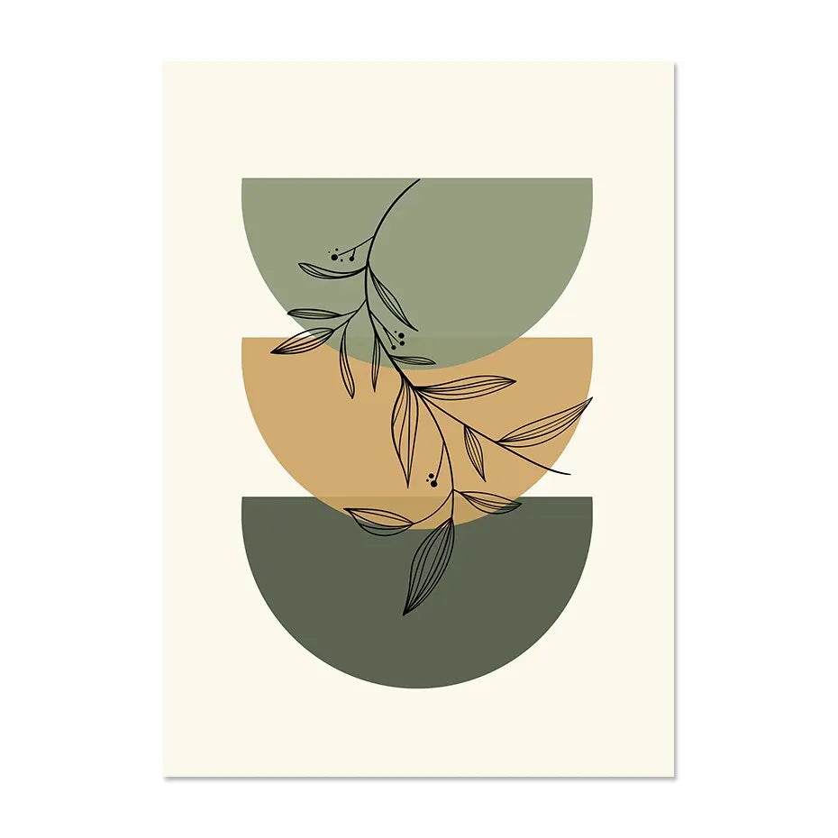 Abstract Green Plants Canvas Wall Art Painting