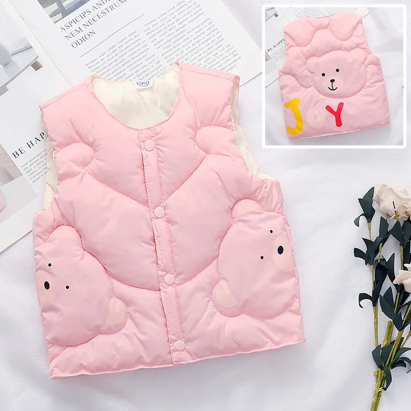 Adorable Cartoon Warm Vest for Kids