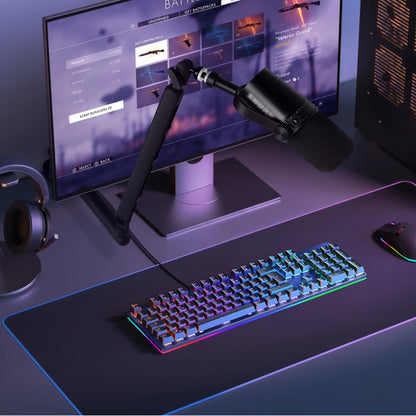 Adjustable Low-profile Arm Microphone Stand with Cable Management/Desk Mount