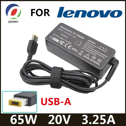 Chargeur USB pour ordinateur portable 65 W pour Lenovo Thinkpad