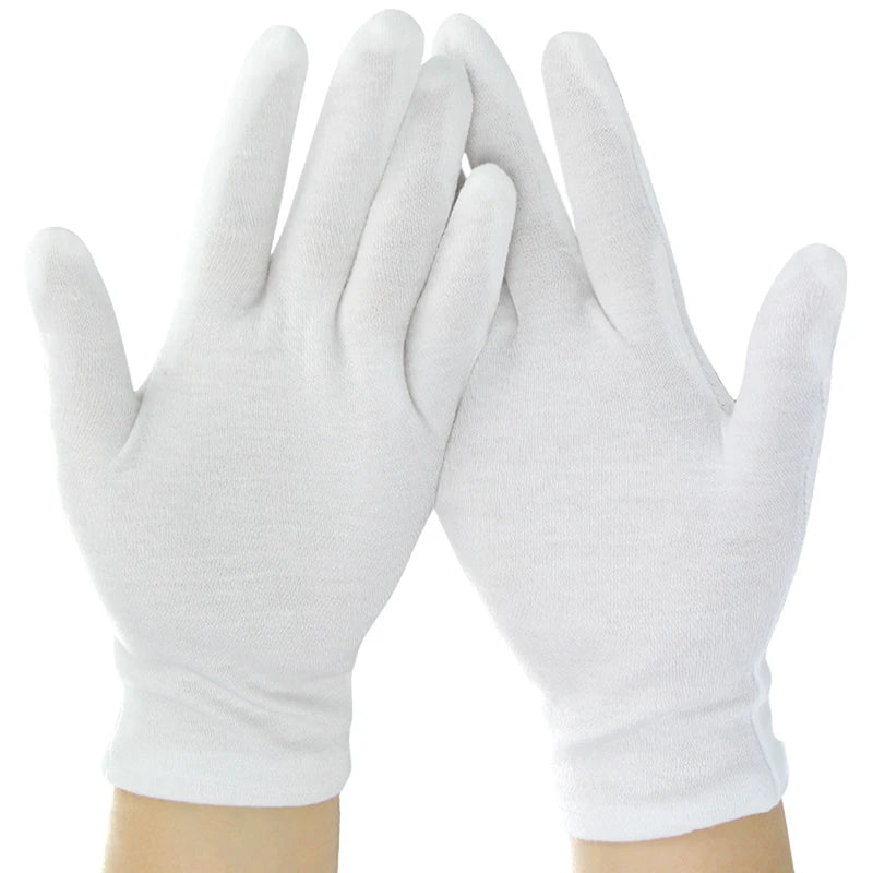 Full-Finger White Cotton Gloves – Etiquette Gloves