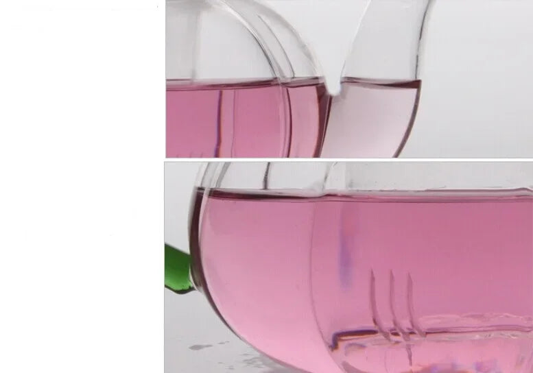 Théière en verre à feuilles vertes de citrouille