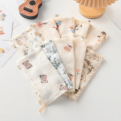 Ensemble de serviettes pour bébé en coton gaze absorbant doux 5 pièces