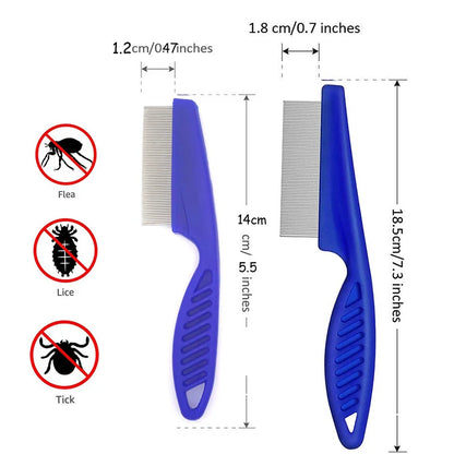 Pet Grooming Brush & Flea Comb Set