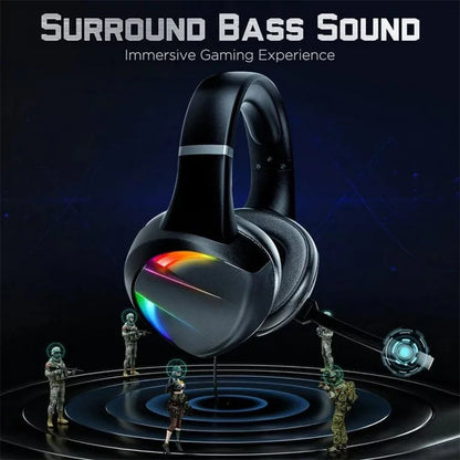 RGB Gaming Headset  Noise Canceling Microphone Surround Sound LED Headphones for PS5 PS4 Xbox One PC Laptop Mac Computer PC