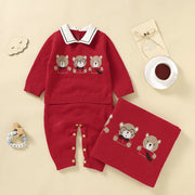 Bear Knit Baby Rompers for 0-18M