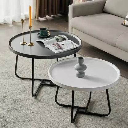 Round Coffee Table with Open Storage