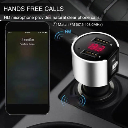 Bluetooth FM Transmitter with Dual USB Charger and Handsfree Calling