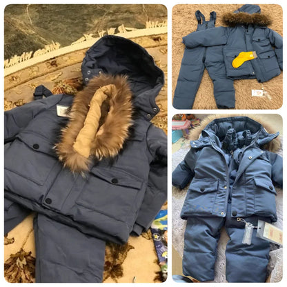 Real Fur Hooded Baby Winter Set