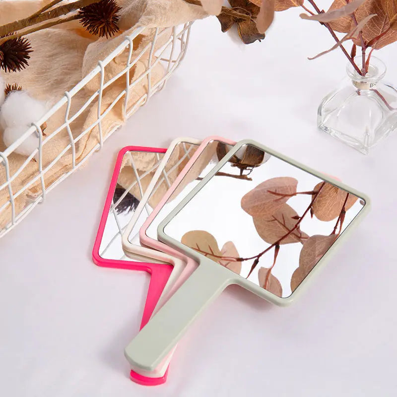 Miroir de maquillage à main carré avec cils